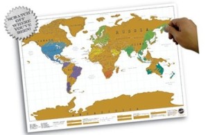 scratch map, cadeau, reiziger
